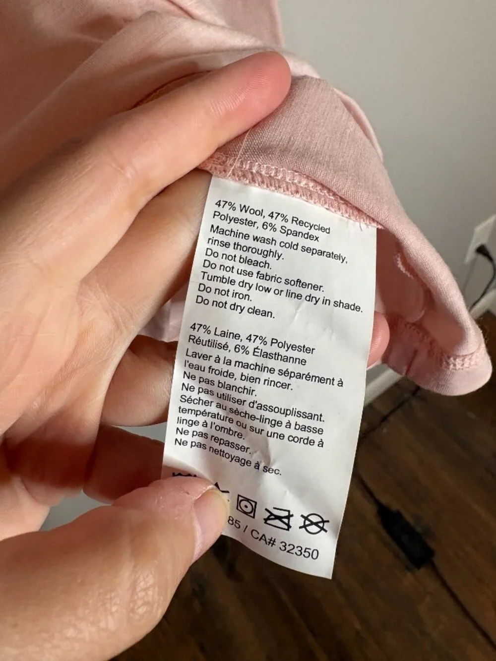 Outdoor Research blush pink wool blend half zip pullover - Picture 4 of 5